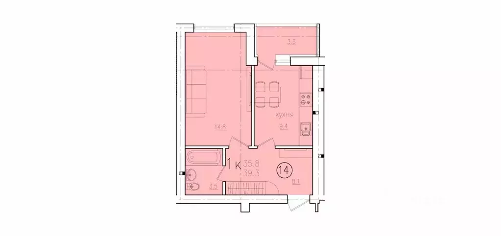 1-к кв. Саратовская область, Энгельс Энгельс-9 мкр,  (39.3 м) - Фото 0