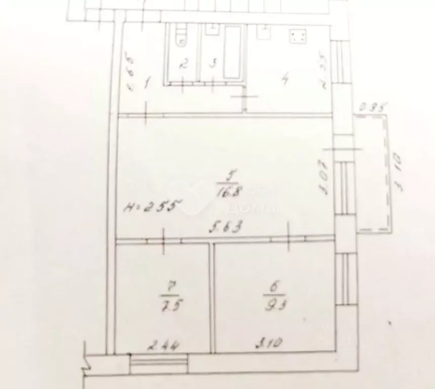 3-к кв. Волгоградская область, Волгоград ул. 50-летия ВЛКСМ, 4 (47.9 ... - Фото 2
