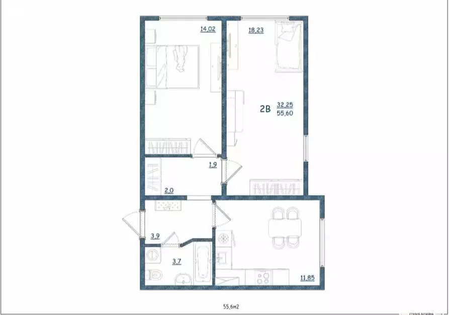 2-комнатная квартира: Тверь, улица Левитана, 93А (55.6 м) - Фото 1