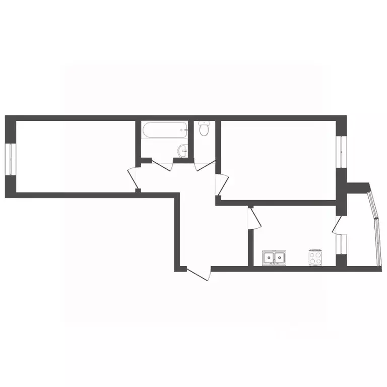 2-к кв. Тюменская область, Тюмень Антипино мкр, ул. Беловежская, 19 ... - Фото 1