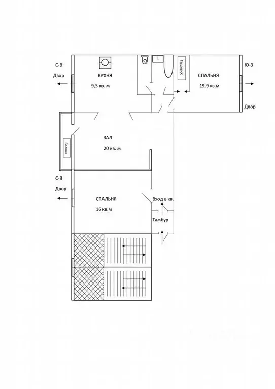 3-к кв. Москва Красноармейская ул., 26К2 (75.0 м) - Фото 2