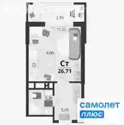 Квартира-студия: посёлок Знаменский, микрорайон Родные Просторы (26.7 ... - Фото 0