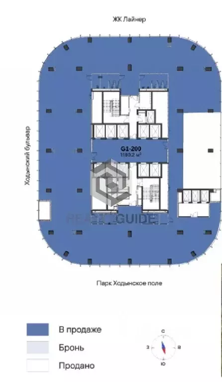Офис в Москва Ходынский бул., 20А/2 (1180 м) - Фото 1