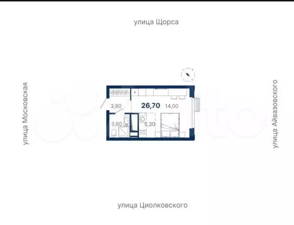 Квартира-студия: Екатеринбург, Московская улица, 249/2 (26.7 м) - Фото 0