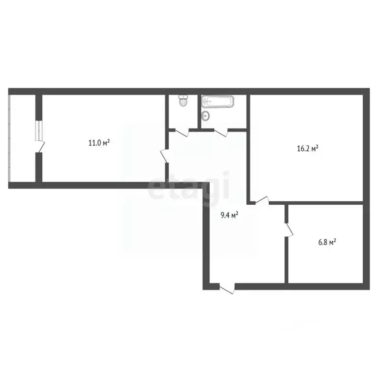 2-к кв. Амурская область, Благовещенск ул. Пушкина, 13 (48.3 м) - Фото 1