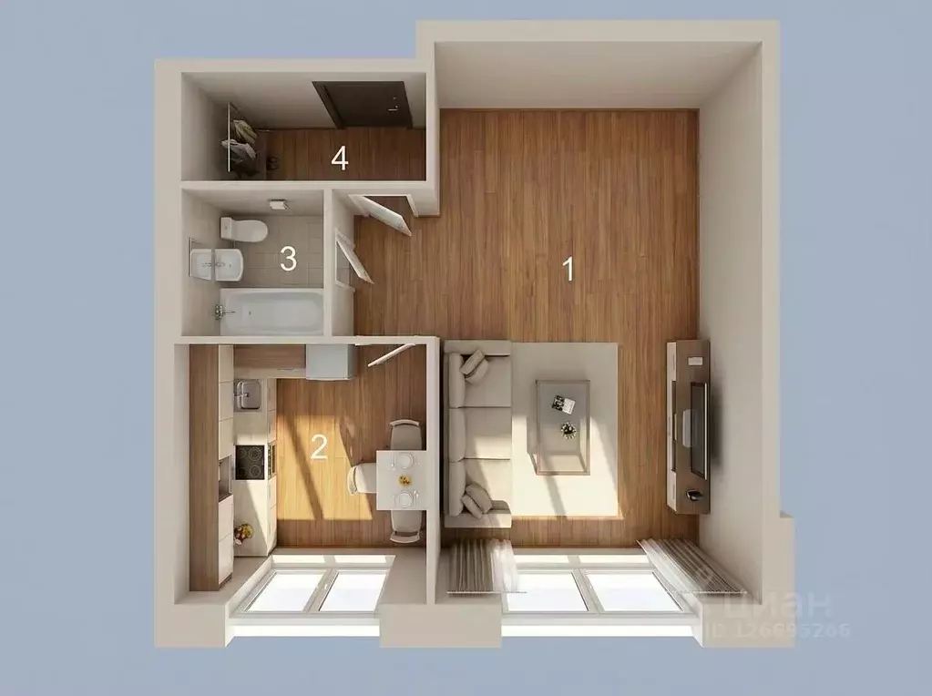 1-к кв. Москва ул. Бехтерева, 7К1 (32.0 м) - Фото 1