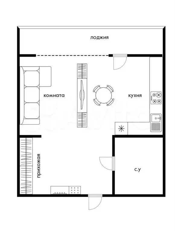 Квартира-студия, 21 м, 1/5 эт. - Фото 0