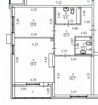 2-к кв. Свердловская область, Екатеринбург ул. Викулова, 24 (67.0 м) - Фото 1