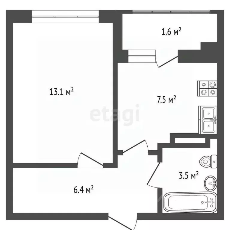 1-к кв. Ростовская область, Ростов-на-Дону ул. Вересаева, 111 (32.0 м) - Фото 1