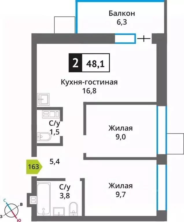 2-к кв. Московская область, Красногорск Опалиха мкр, Никольский ... - Фото 0