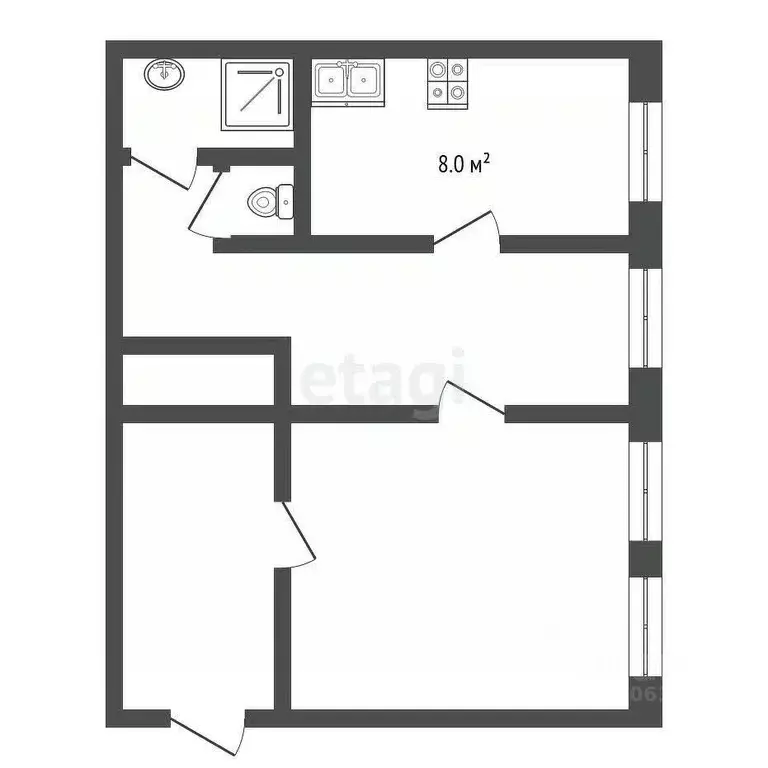 2-к кв. Московская область, Клин Красная ул., 1/27 (50.9 м) - Фото 2