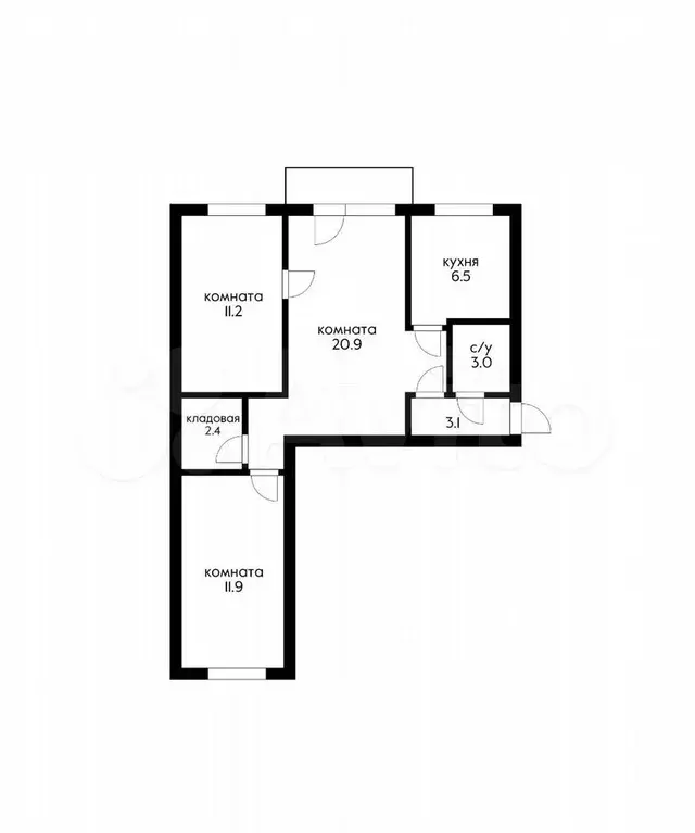 3-к. квартира, 59 м, 4/5 эт. - Фото 0