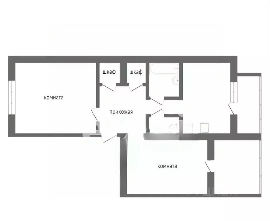 2-к кв. Севастополь ул. Генерала Жидилова, 32 (50.7 м) - Фото 2