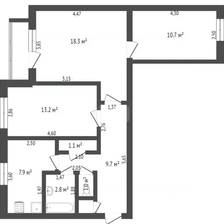 3-к кв. Вологодская область, Сокол Советская ул., 114 (56.7 м) - Фото 1