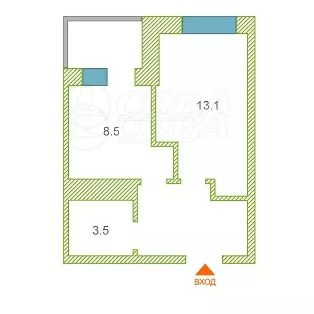 1-комнатная квартира: Тюмень, Дамбовская улица, 25к1 (36.4 м) - Фото 0