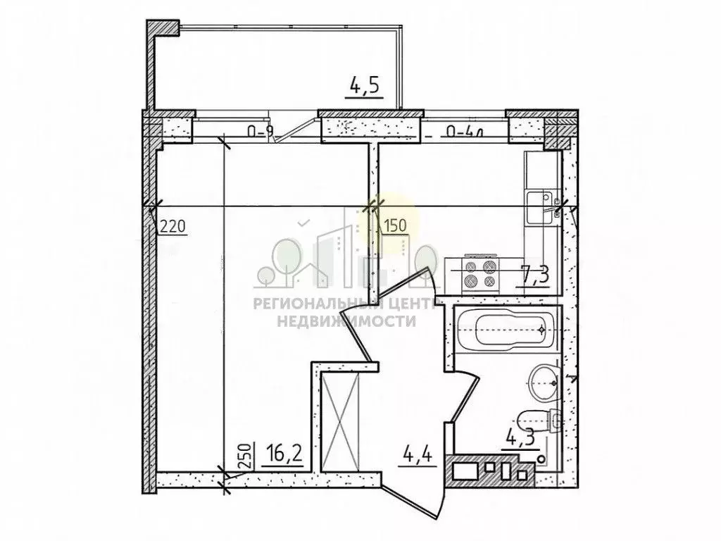 1-к кв. Иркутская область, Иркутск Братская ул., 7/15 (32.2 м) - Фото 2