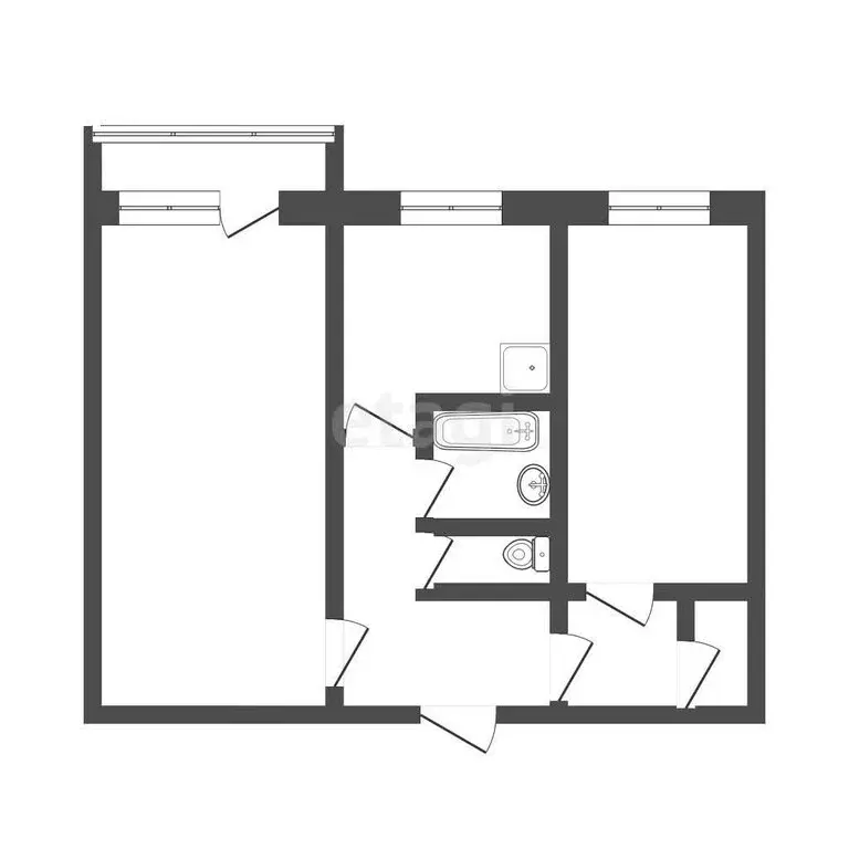2-комнатная квартира: Бийск, улица Михаила Митрофанова, 6 (44.2 м) - Фото 1