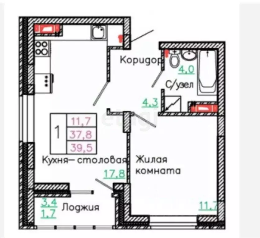 1-к кв. Белгородская область, Старый Оскол ул. Хмелева, 6а (35.0 м) - Фото 1