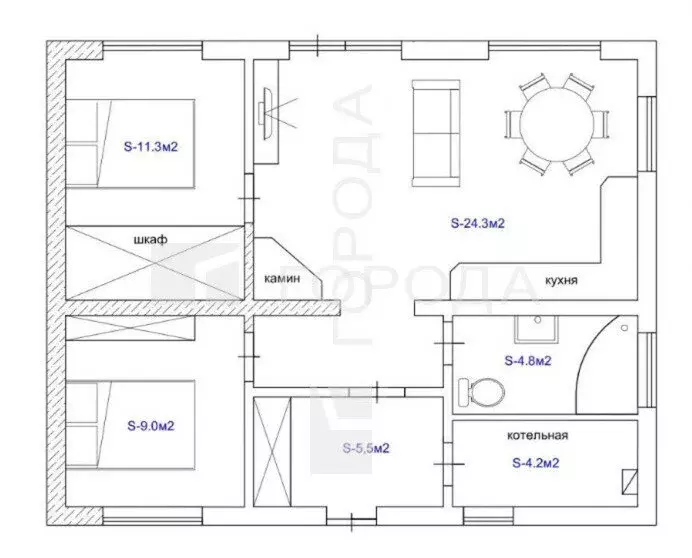 Дом в село Кафтанчиково, Кленовая улица, 1А (68.1 м) - Фото 2