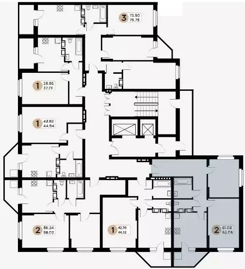 3-к кв. Самарская область, Самара Московское шоссе, 18-й км, 55 (73.5 ... - Фото 2