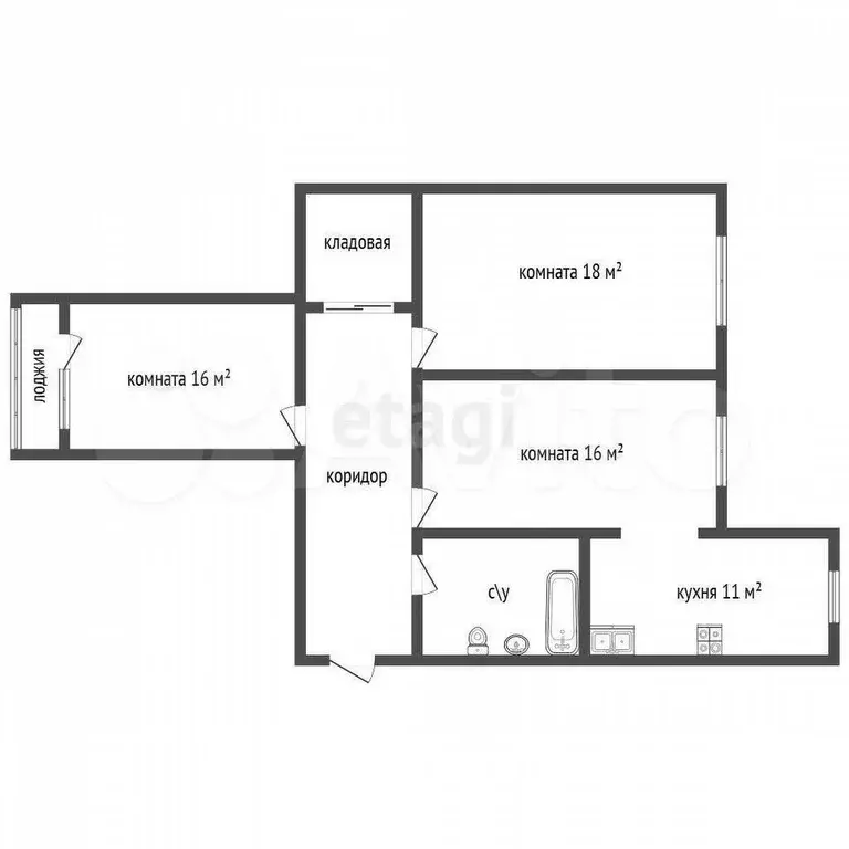 3-к. квартира, 80 м, 9/10 эт. - Фото 1