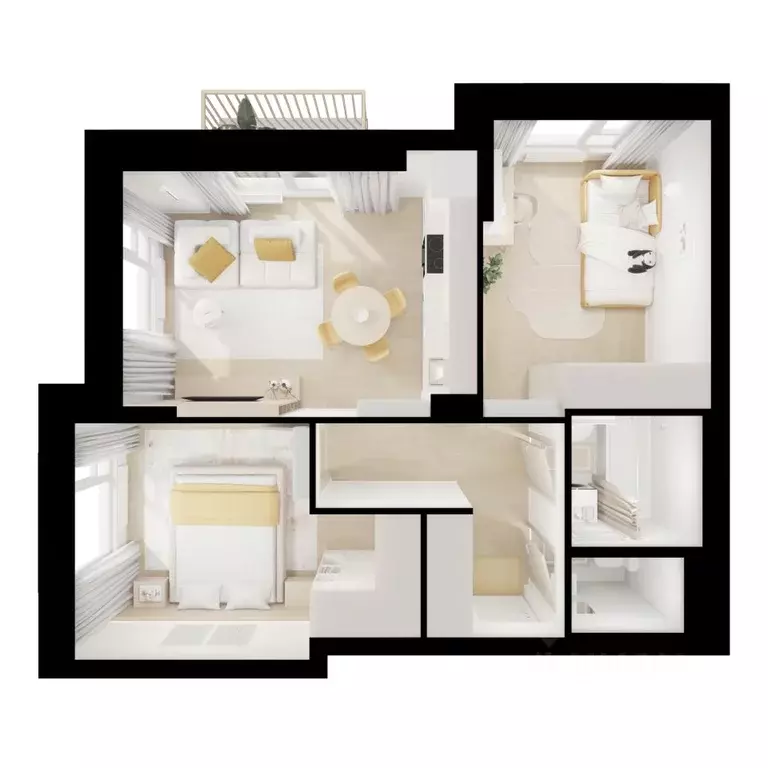 2-к кв. Москва Середневский Лес жилой комплекс (51.6 м) - Фото 1