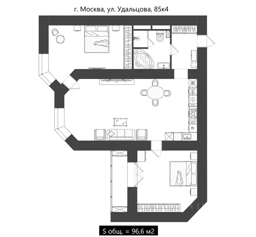 3-к кв. Москва ул. Удальцова, 85К4 (96.6 м) - Фото 2