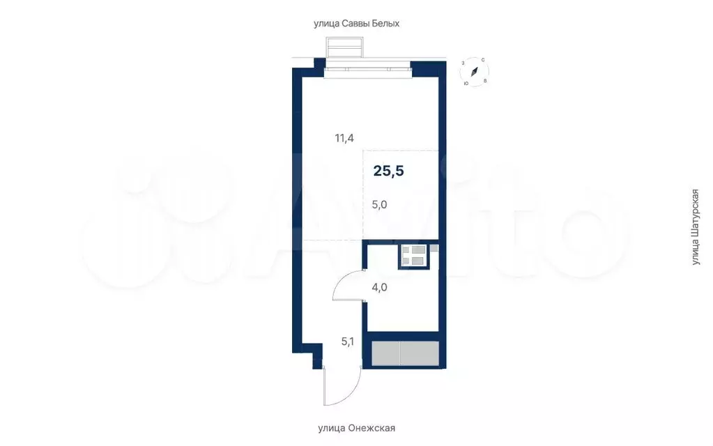 Квартира-студия, 25,5 м, 4/32 эт. - Фото 0
