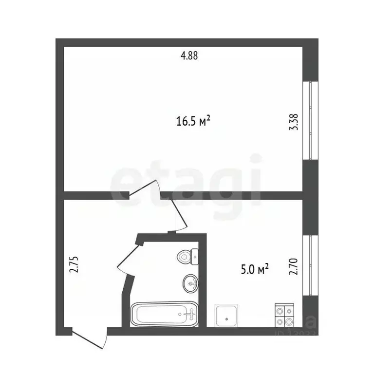 1-к кв. Тюменская область, Тюмень Олимпийская ул., 42 (29.6 м) - Фото 2