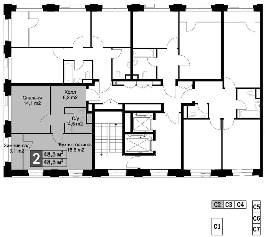 2-к кв. Москва ул. Корабельная, 5А (48.6 м) - Фото 1