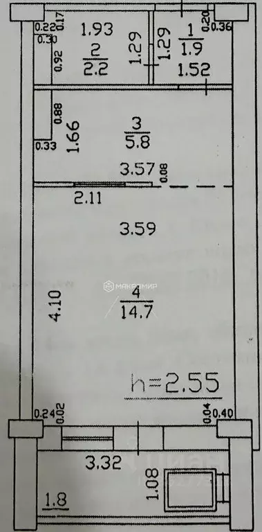 Студия Кировская область, Киров ул. Современная, 2 (27.0 м) - Фото 2