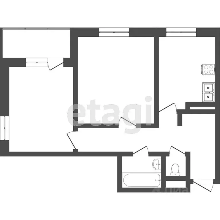 2-к кв. Тюменская область, Тюмень ул. Монтажников, 53 (59.3 м) - Фото 2