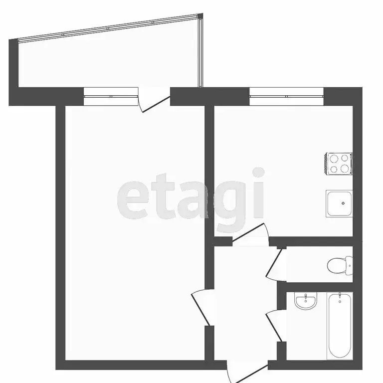 1-комнатная квартира: Тюмень, Широтная улица, 25А (33.4 м) - Фото 1