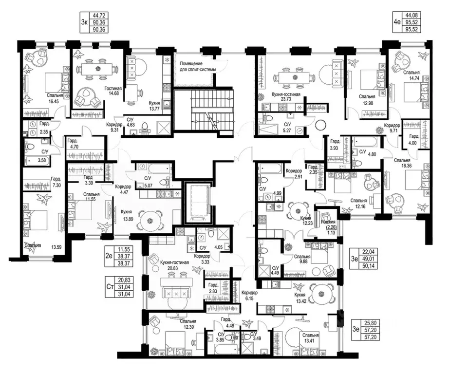 3-к кв. Санкт-Петербург ул. Профессора Попова, 38Р (95.52 м) - Фото 2