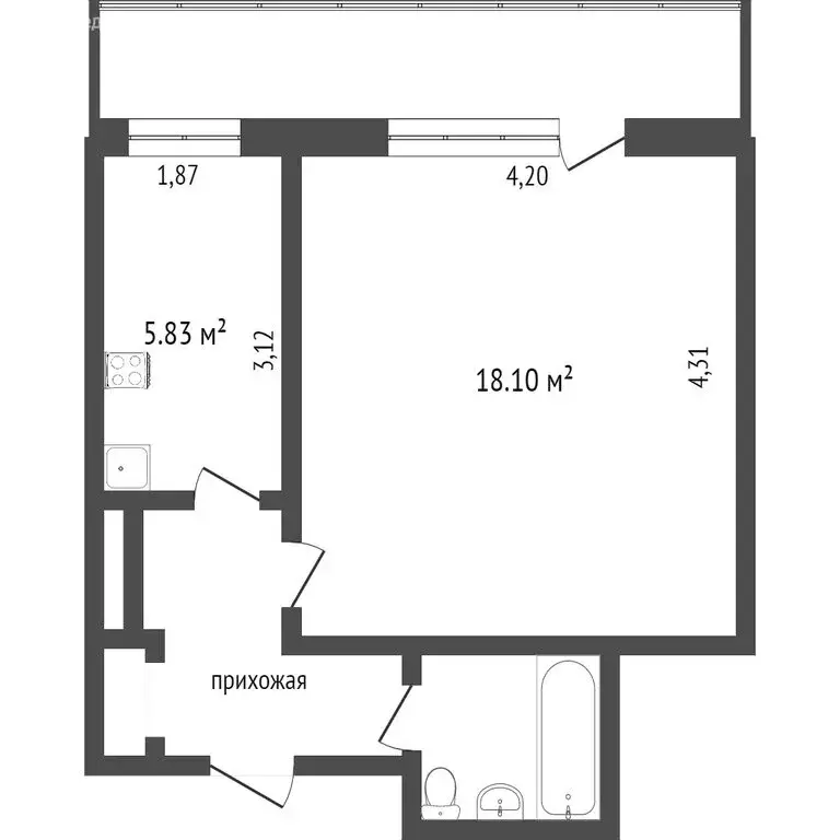 1-комнатная квартира: Улан-Удэ, улица Шумяцкого, 27 (33.5 м) - Фото 1