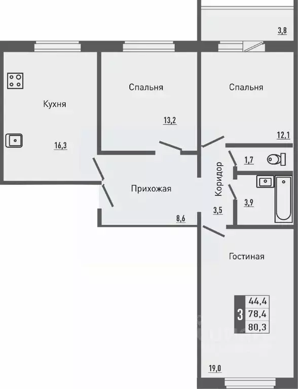 3-к кв. Орловская область, Орловский муниципальный округ, д. Жилина ... - Фото 1