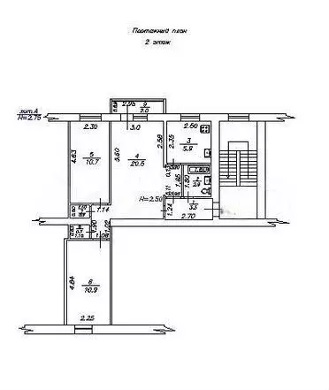 3-к. квартира, 56 м, 2/5 эт. - Фото 0