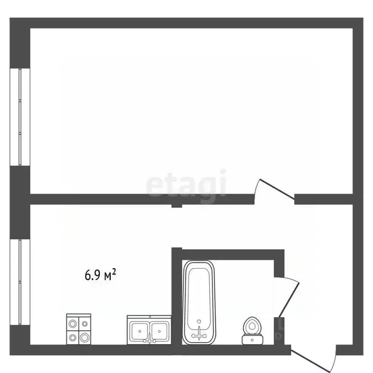 1-к кв. Вологодская область, Череповец Клубный проезд, 6 (30.9 м) - Фото 2