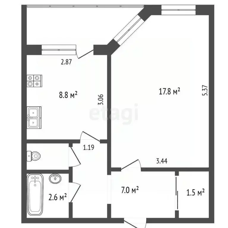 1-к кв. Ямало-Ненецкий АО, Новый Уренгой Лимбяяха мкр, Приозерный мкр, ... - Фото 1