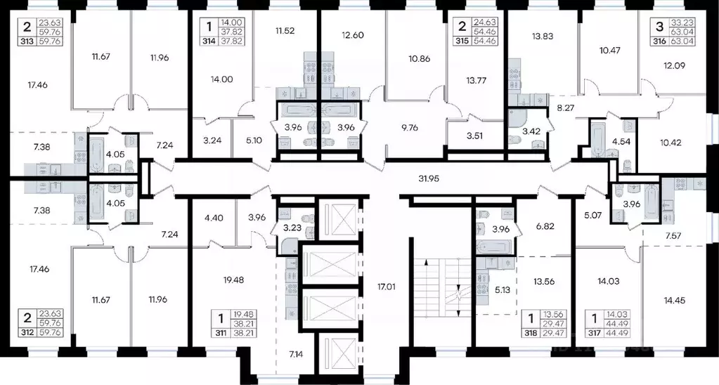 1-к кв. Приморский край, Владивосток ул. Тухачевского, 80 (44.49 м) - Фото 2