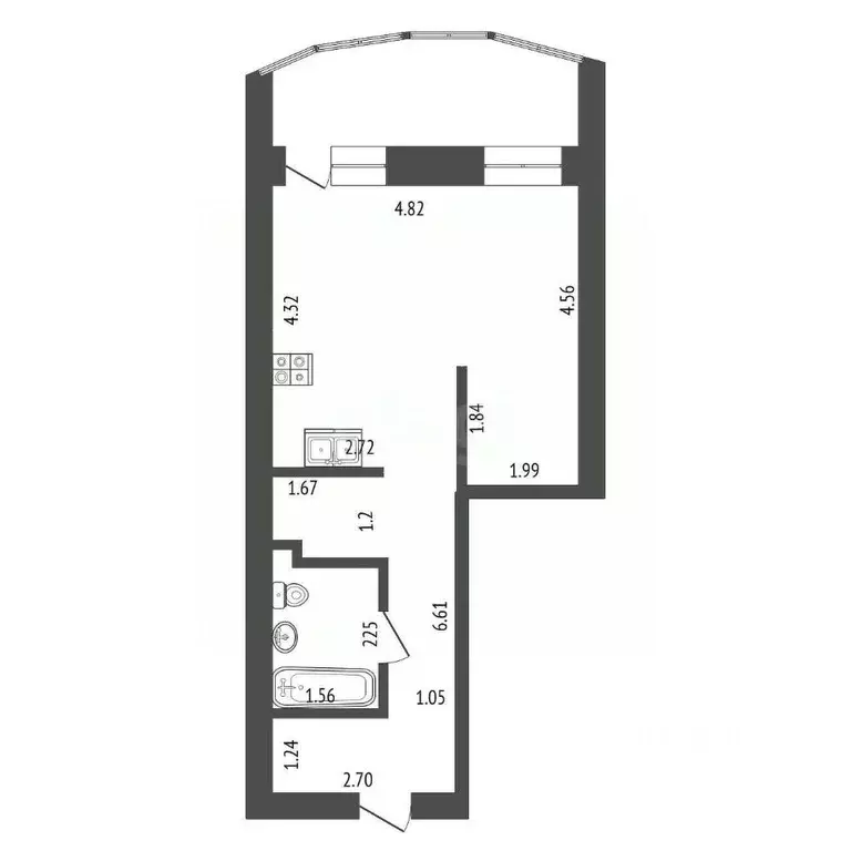 1-к кв. Алтайский край, Барнаул ул. 65 лет Победы, 22 (34.4 м) - Фото 2
