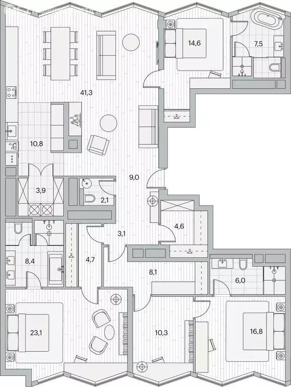5-комнатная квартира: Москва, Береговой проезд, 2к1 (172 м) - Фото 1