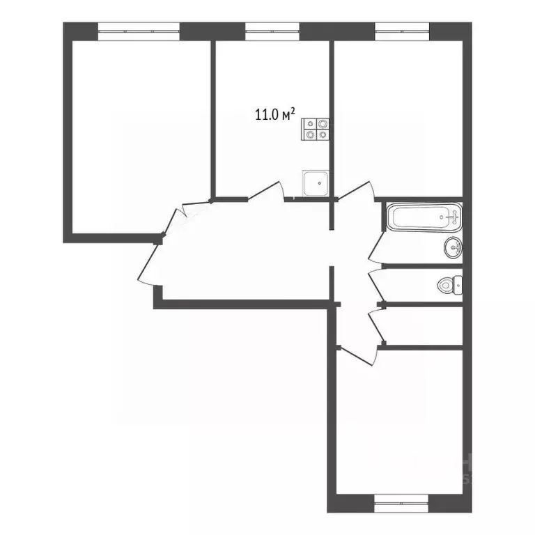 3-к кв. Ставропольский край, Пятигорск ул. Адмиральского (76.0 м) - Фото 0
