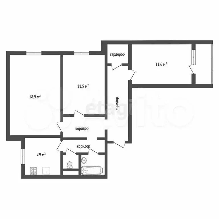 3-к. квартира, 71 м, 2/10 эт. - Фото 0