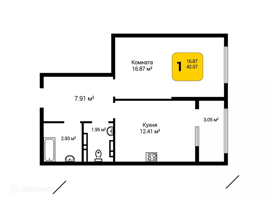 Продаётся 1-к квартира, 43.45 м - Фото 0