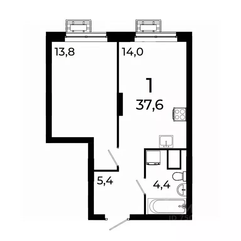 1-к кв. Нижегородская область, Нижний Новгород ул. Коперника, 15 (37.6 ... - Фото 1