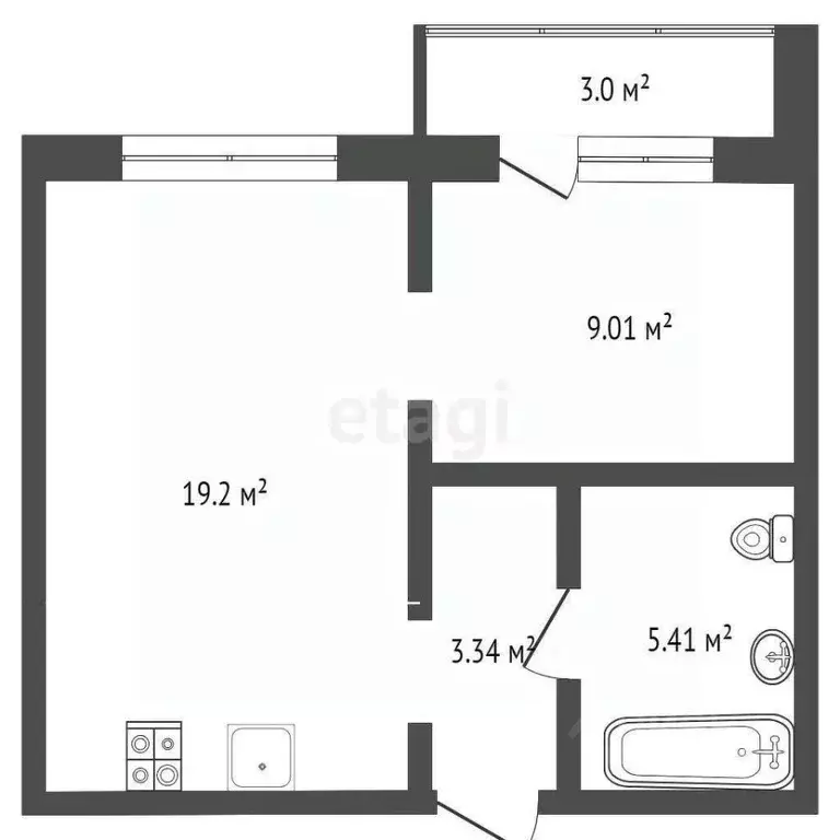 1-к кв. Тюменская область, Тюмень ул. Павла Шарова, 1к1 (40.8 м) - Фото 2