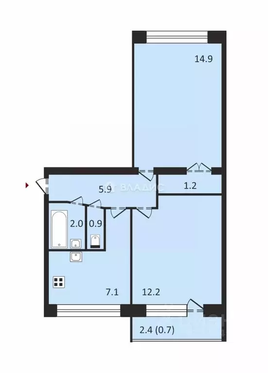 2-к кв. Санкт-Петербург просп. Культуры, 15К3 (44.2 м) - Фото 1