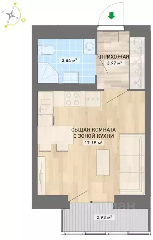Студия Свердловская область, Екатеринбург ул. Павлодарская, 4/3 (27.89 ... - Фото 0