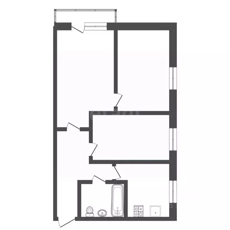 3-к кв. Тюменская область, Тюмень ул. Белинского, 18 (48.9 м) - Фото 2